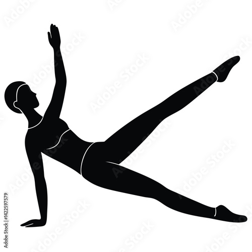 silhouette of a woman doing yoga