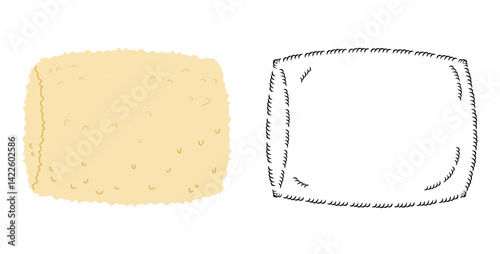 Muff Handwarmer Wool Teddy Fur beige cartoon and sketch outline Fashion hand accessory clothing technical illustration garment. Vector for Men, women style flat template CAD mockup isolated on white
