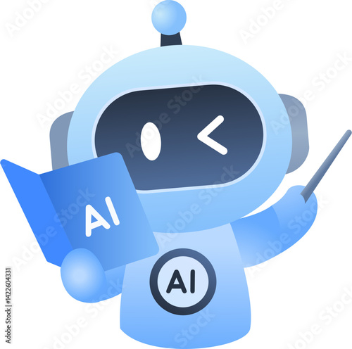 AI robot teaching with pointer