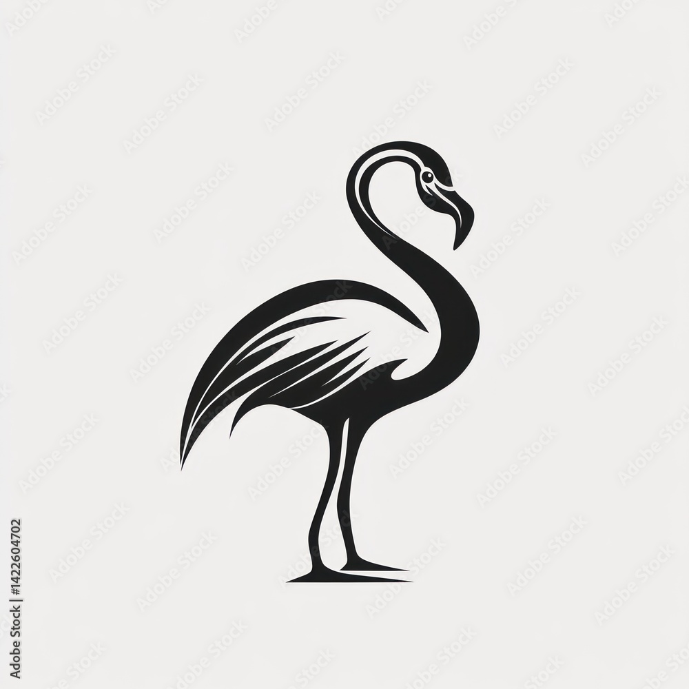 Naklejka premium Flamingo Line Art