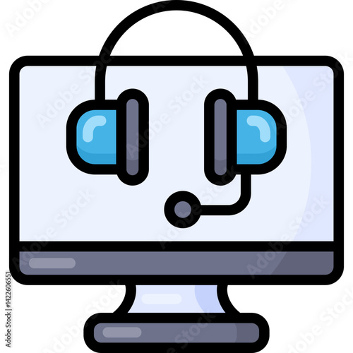 monitor with headset support icon