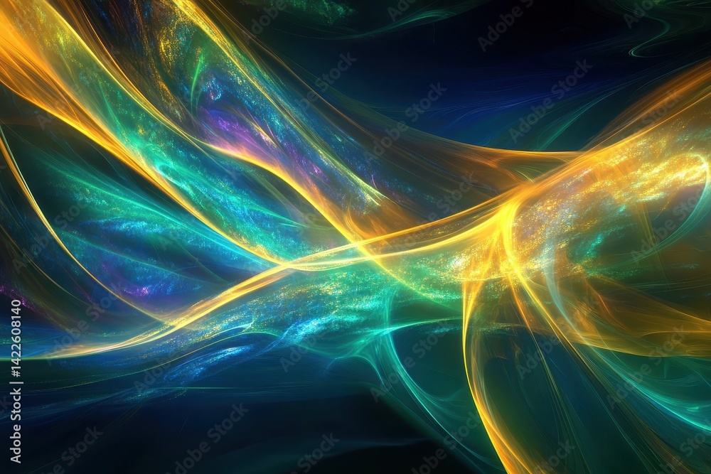 Abstract interplay of vibrant, flowing energy lines. Abstract interplay of vibrant, flowing energy lines.