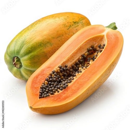 Wallpaper Mural papaya isolated on white background Torontodigital.ca