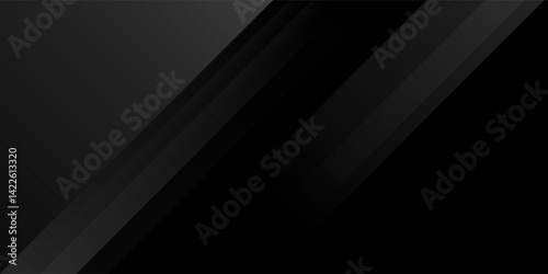 Black abstract background. Elegant dark diagonal shape elements. Modern luxury grey gradient graphic design.