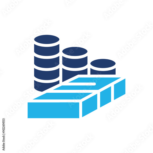 stacks of coins colored icon vector design good for web or mobile app