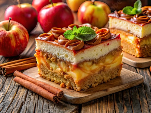 Wallpaper Mural Delicious Sweet Fruit Mayonnaise Cake with Apples & Cinnamon - Food Photography Torontodigital.ca