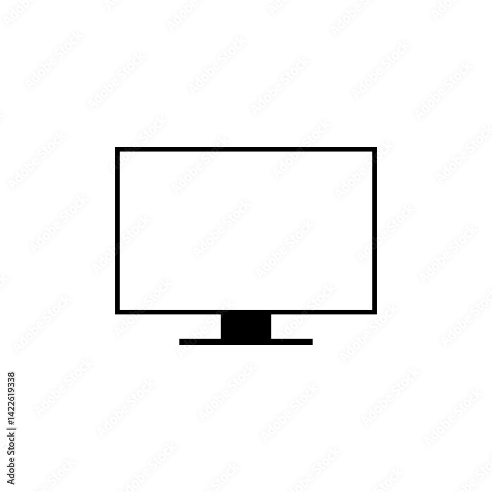 Computer monitor icon in frameless. Pc screen, display sign symbol Computer monitor icon in frameless. Pc screen, display sign symbol