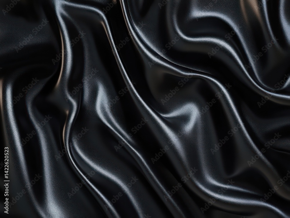 Fototapeta premium Luxurious black fabric drapes texture