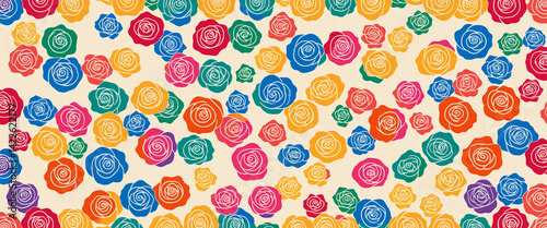 multitude of stylized roses...