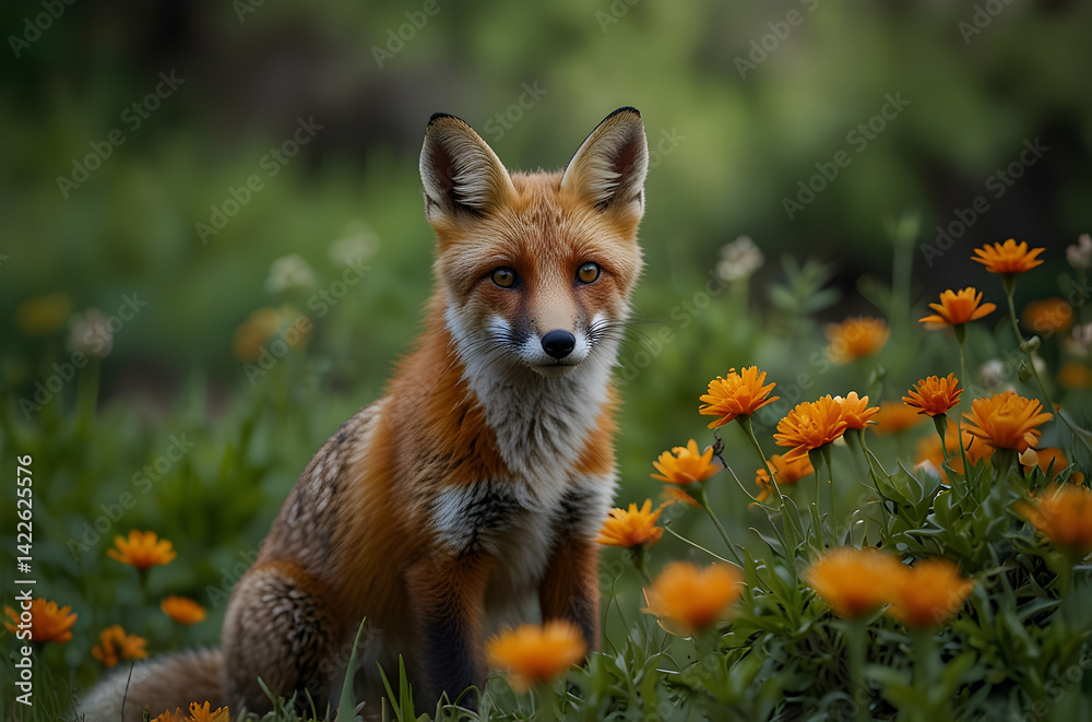 Fototapeta premium Fox-And-Cubs