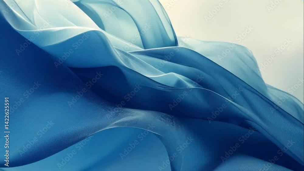 Abstract blue fabric waves elegant background texture for design