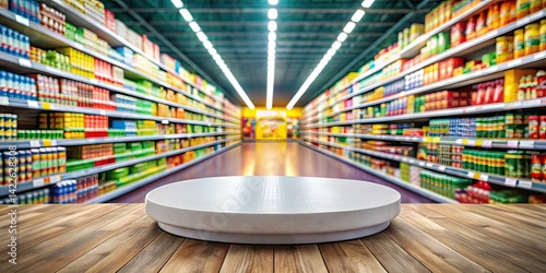 Empty Podium, Supermarket, Discount Promotion, Surreal Photography