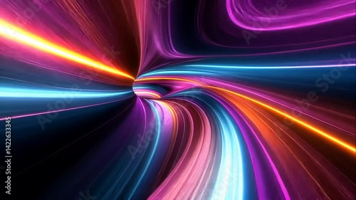 Abstract light tunnel dynamic energy speed swirling colors futuristic background texture