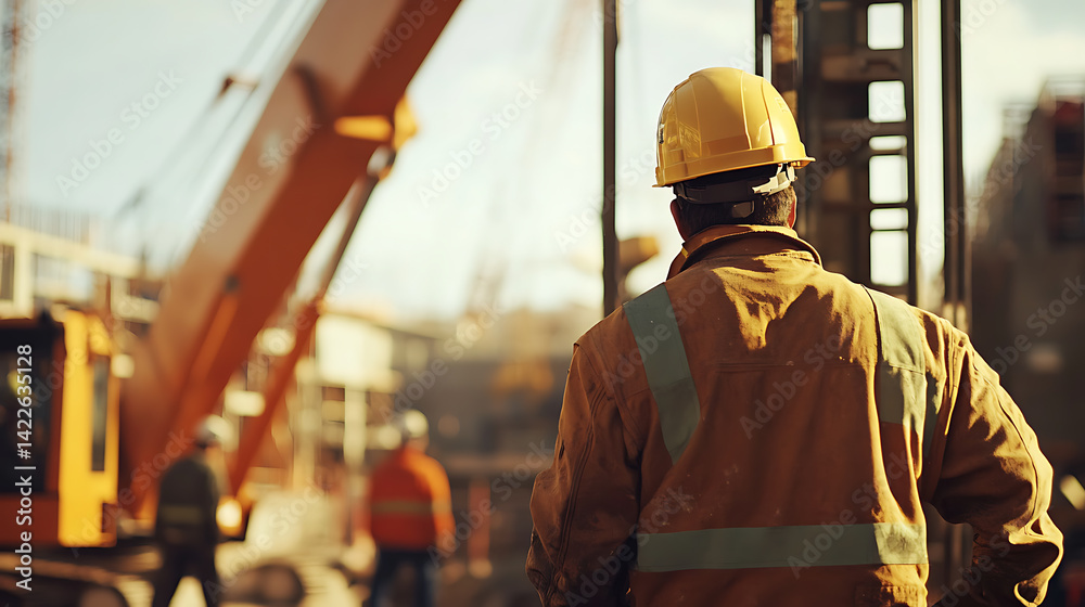 Construction Worker Overlooking Site