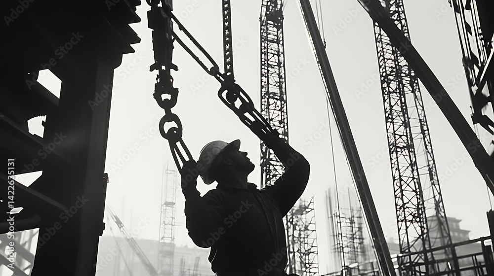 Construction Worker Operating Heavy Machinery