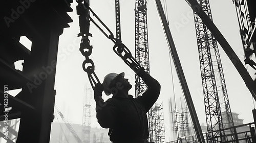 Obraz na płótnie Construction Worker Operating Heavy Machinery w salonie