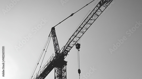 Obraz na płótnie Construction Crane Silhouette Against Sky w salonie