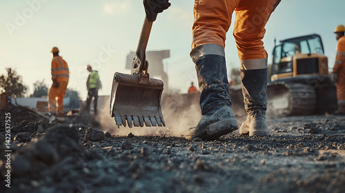 Construction Worker Operating Heavy Machinery