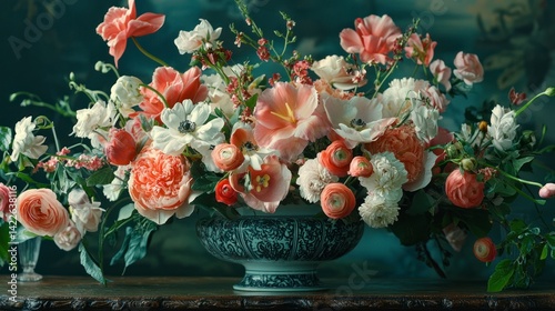 Realistic Biodegradable Floral Arrangements in Vibrant Colors for Sustainable Decor and Photography Projects