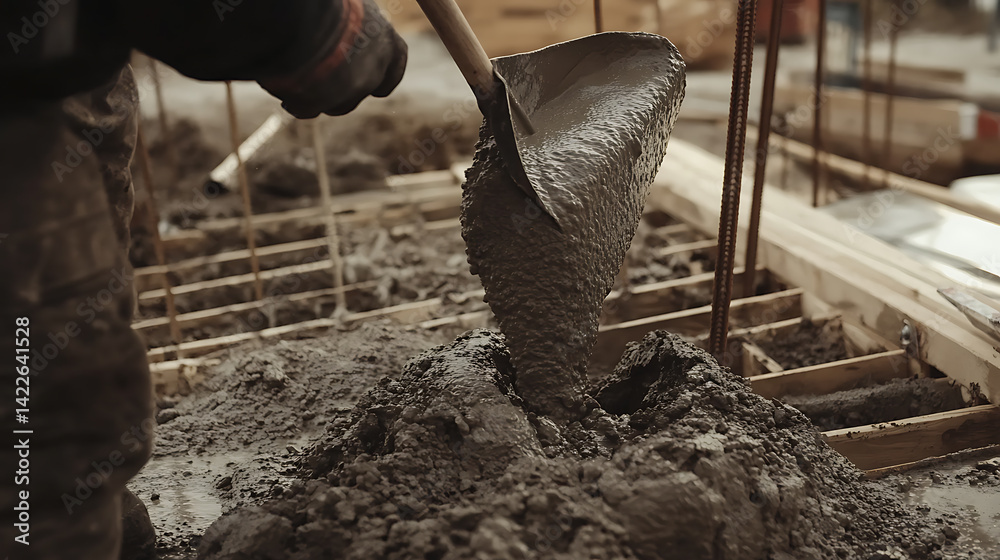 Concrete Being Poured at Construction Site