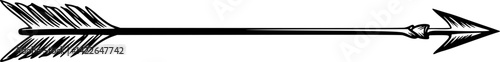 Bow arrow icon. Black outline linear silhouette. Editable strokes. Front side view. Vector
