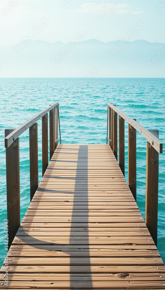 Obraz premium Tranquil Wooden Pier by the Water