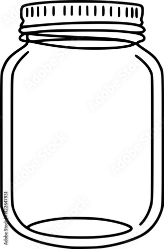 Pot, jar icon. Black outline linear silhouette. Editable strokes. Front side view. Vector 