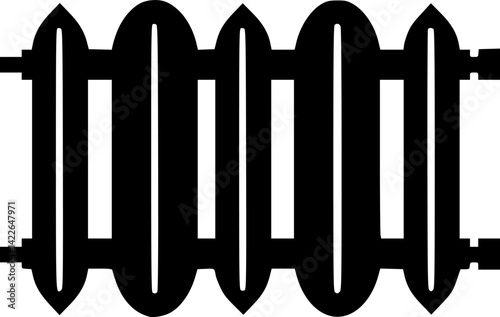 Heating battery icon. Black silhouette. Front side view. Vector