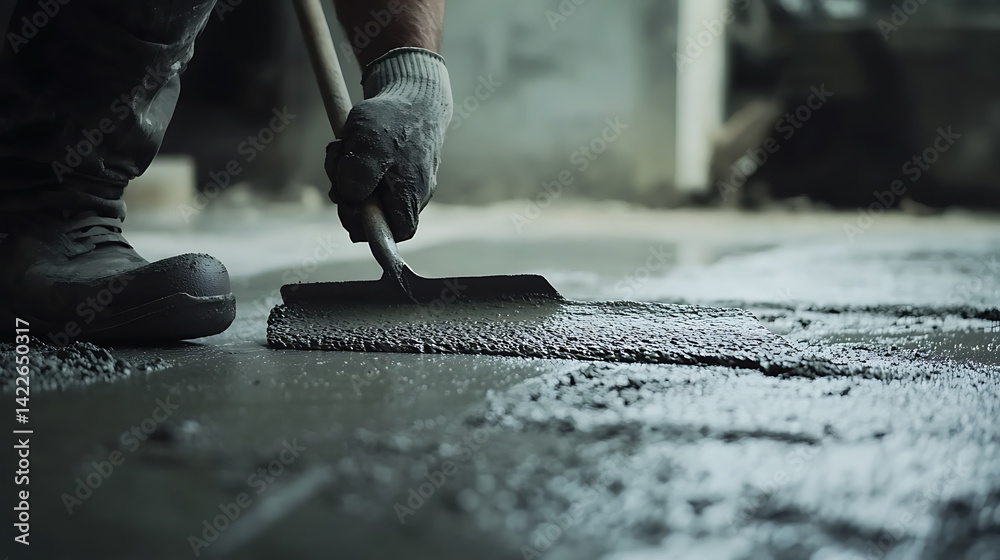 Concrete Floor Smoothing with Trowel