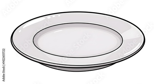 Empty White Ceramic Plate, Clean and Simple