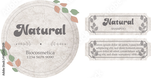 Logo para productos naturales, etiqueta delantera y trasera