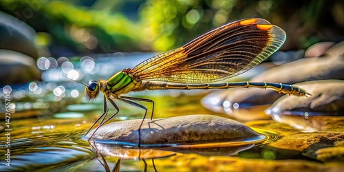 Heliochypha fenestrata Long Exposure River Scene photo