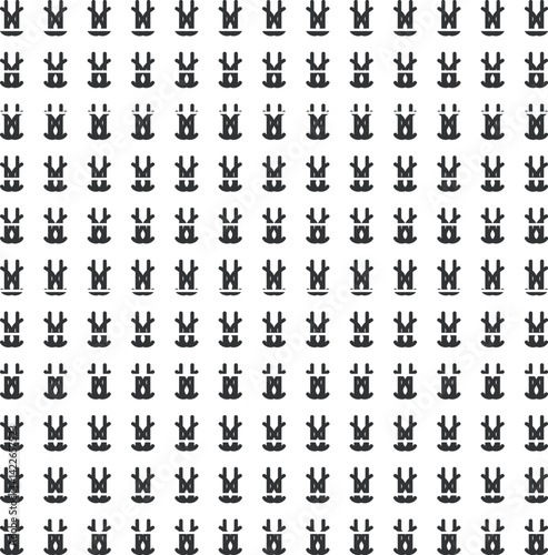 Rows of horned symbols or ornamental elements form a texture.