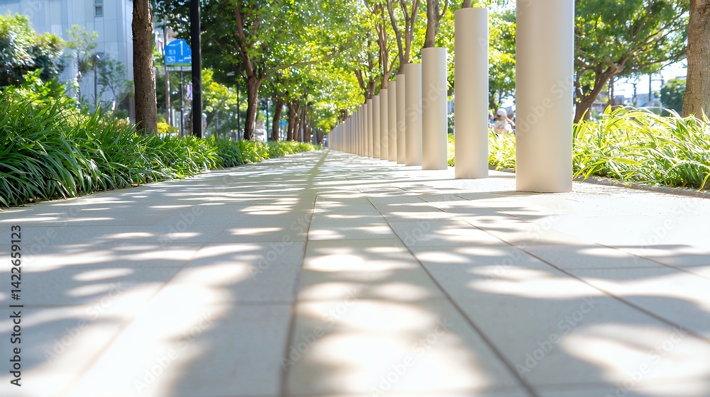 Fototapeta premium Sunny walkway urban scene