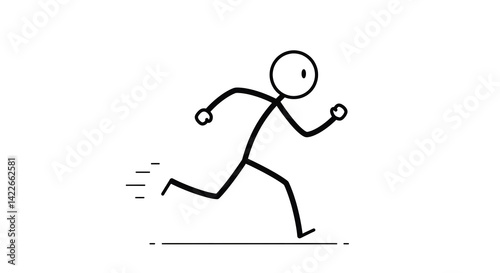 Minimalist Stick Figure Running Animation: Speed & Motion