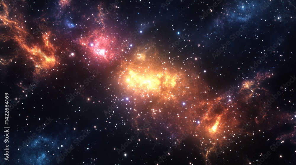 Fototapeta premium Celestial symphony: A vibrant display of stars, dust, and cosmic phenomena