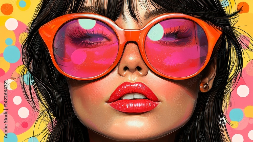 Vibrant Retro Fashion Photography with Eye-Catching Sunglasses and Colorful Backgrounds for Modern Style Statements Vibrant Retro Fashion Photography with Eye-Catching Sunglasses and Colorful Backgrounds for Modern Style Statements