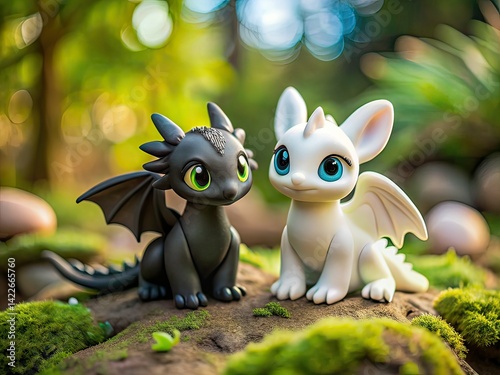 Light Fury Toothless Fimo Clay Candid Photography