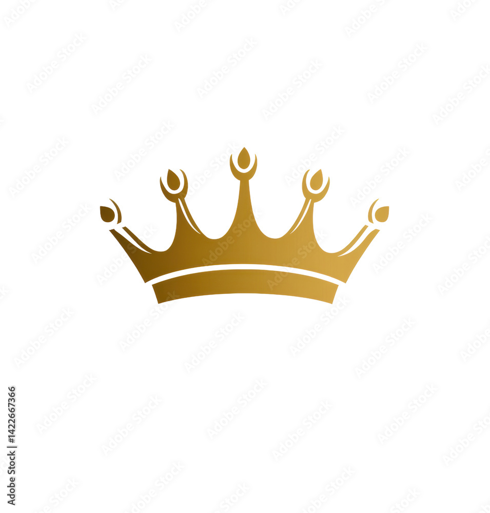 Golden crown illustration on white background