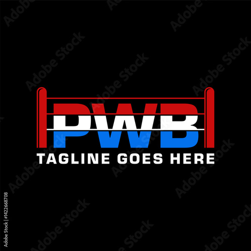 Professional Wrestling Company Logo with Initials PWB