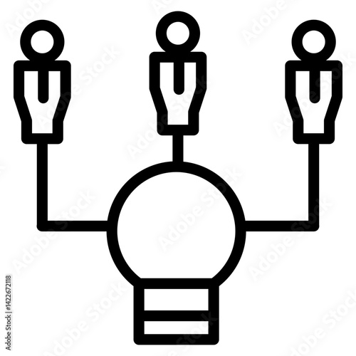 Team structure with central connection icon