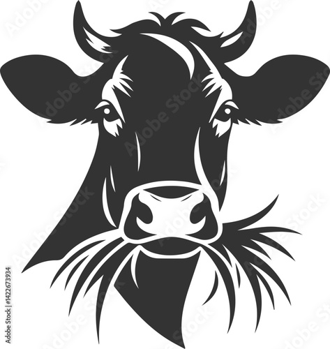 Bild auf Leinwand Cow vector silhouette