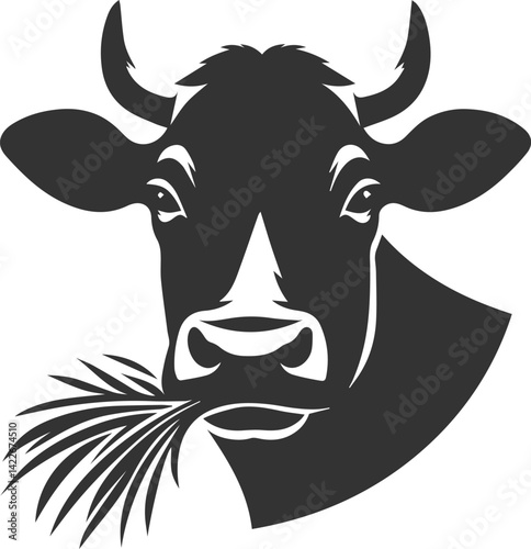 Quadro em tela Cow vector silhouette