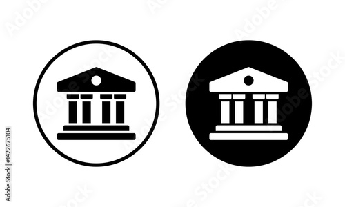 Bank icon vector illustration. Bank sign and symbol, museum, university