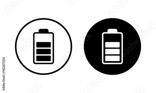 Battery icon vector illustration. battery charging sign and symbol. battery charge level