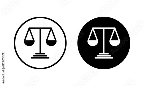Scales icon vector illustration. Law scale icon. Justice sign and symbol