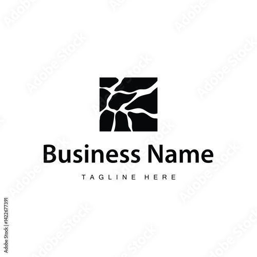 stone logo with balance concept with simple black silhouette illustration of natural stone symbol