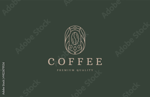 Coffee simple line art logo inspiration vector illustration