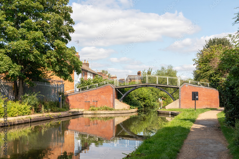 Footbridge over the Aylesbury Arm of the Grand Union Canal, Buckinghamshire, England