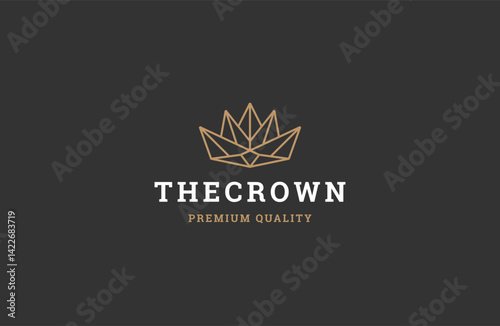 Crown line art logo icon inspiration vector illustration